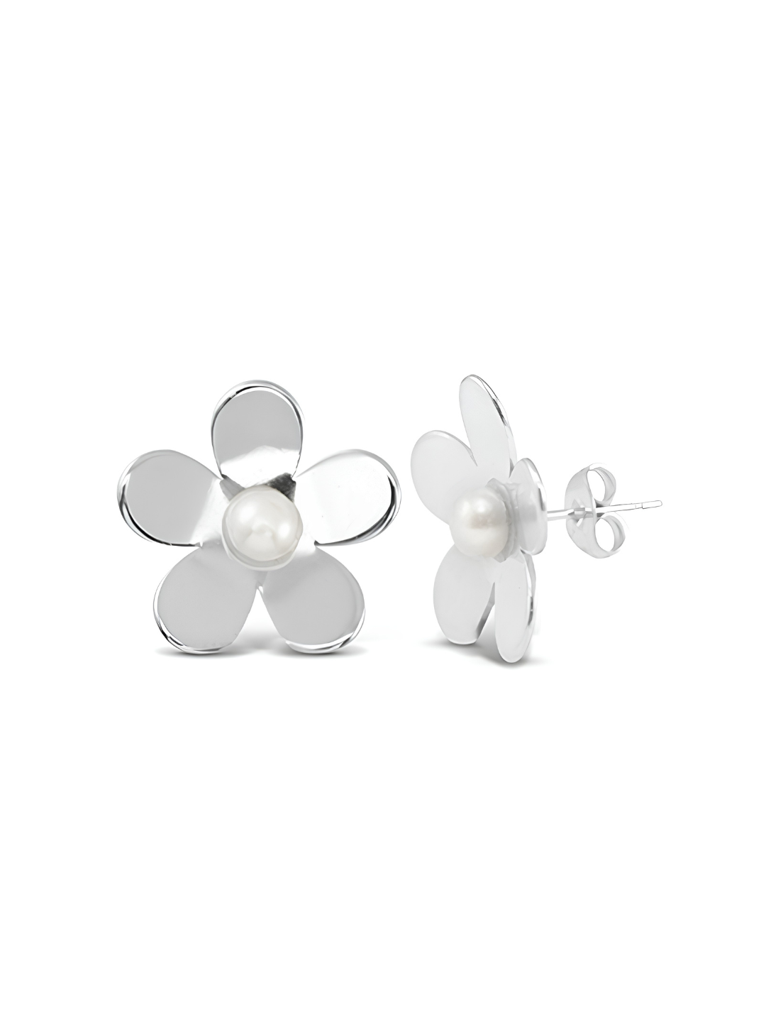 Flower studs zilver
