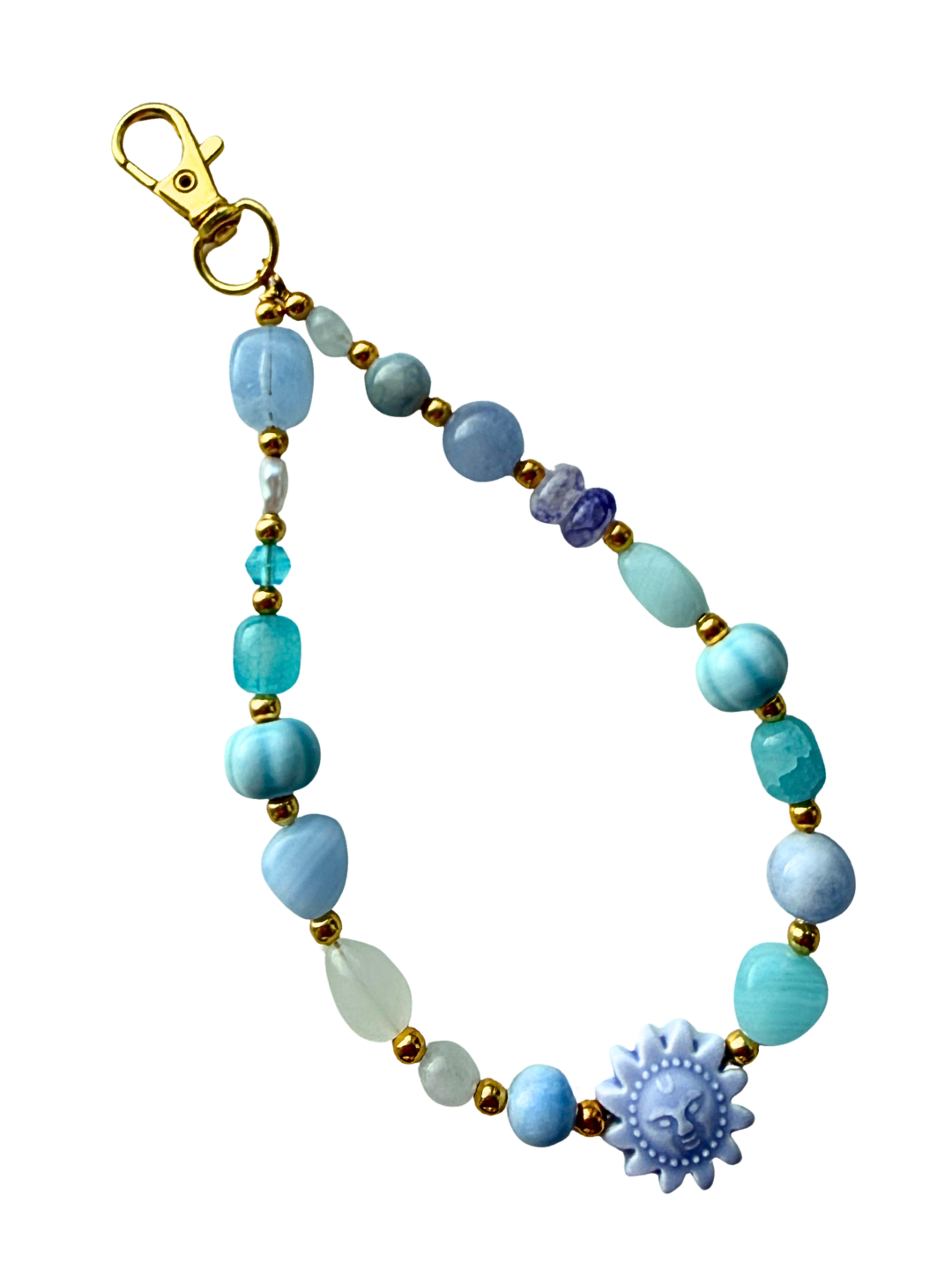 Blue sun bag charm