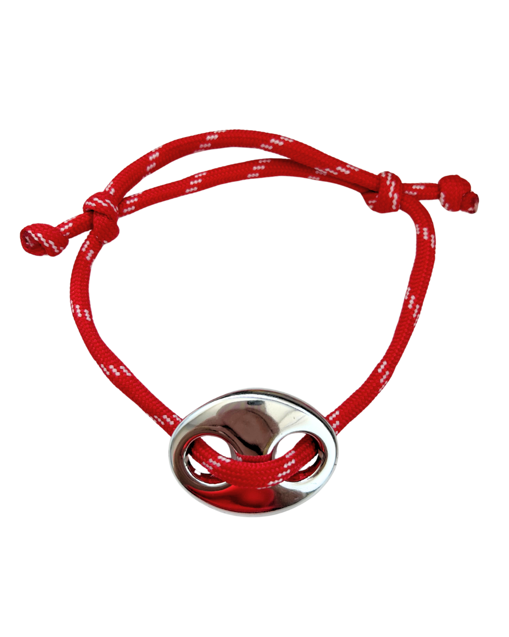 Zilveren stone armband 'rood'