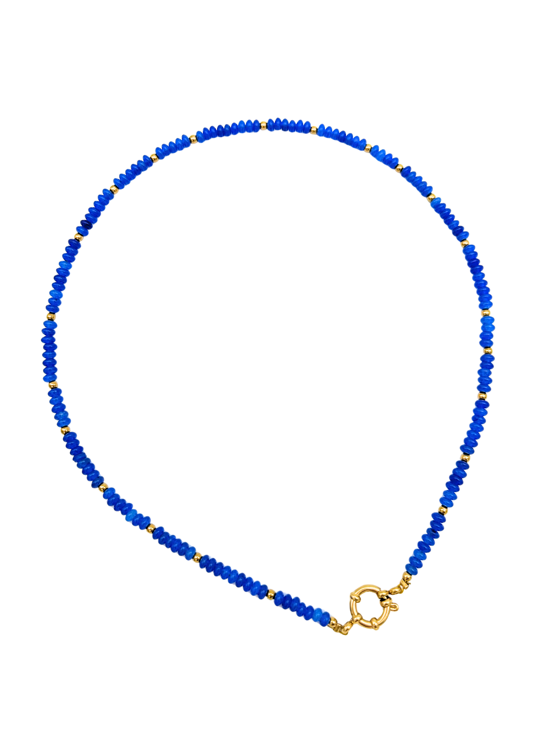 Blauwe kralen ketting