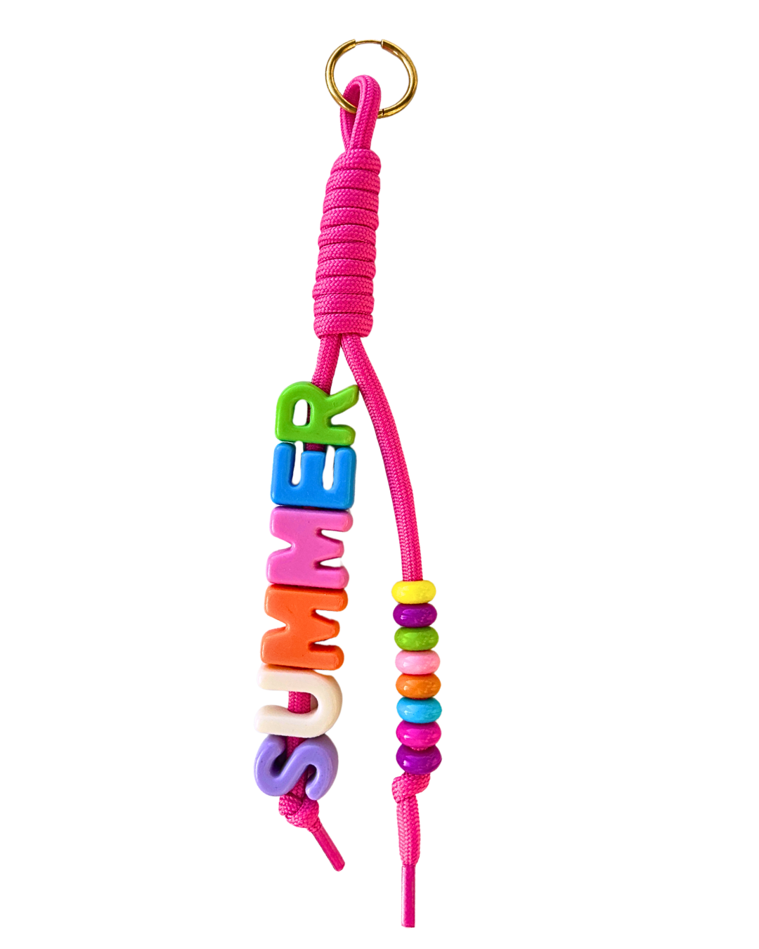 Funky bag charm 'SUMMER' roze