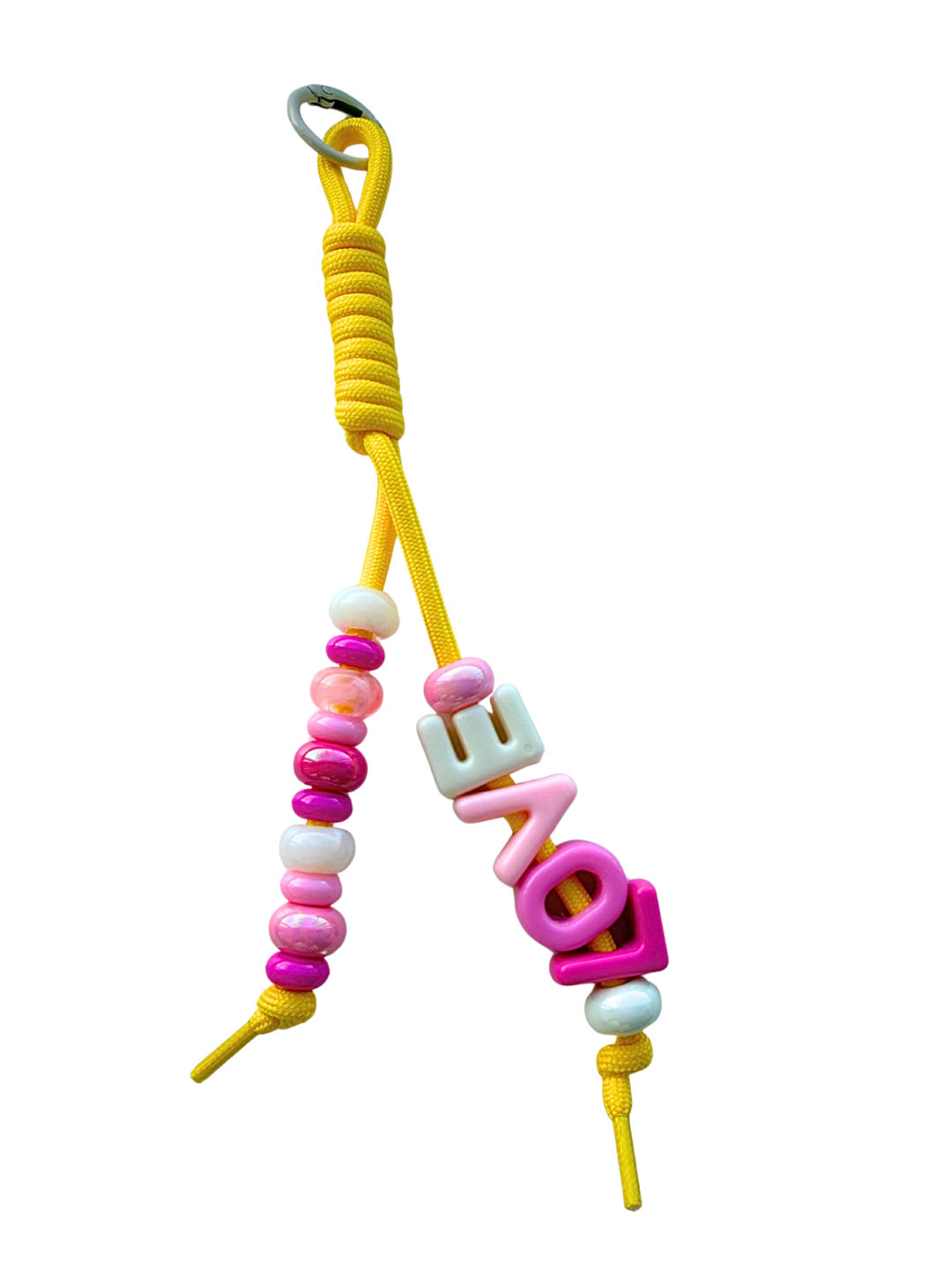 ‘LOVE’ bag charm geel
