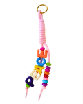 Funky bag charm 'PEACE' lichtroze