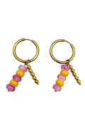Gouden hoops yellow pink