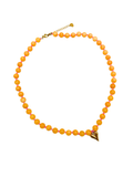 Gele kralen ketting met goud hartje
