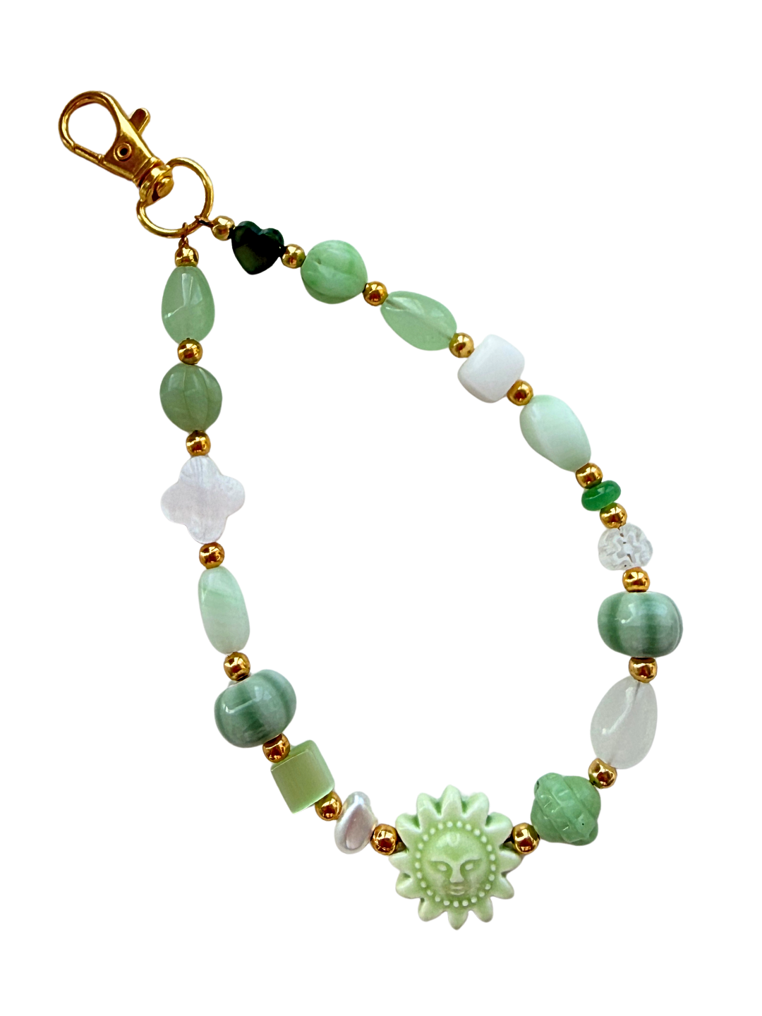 Green sun bag charm