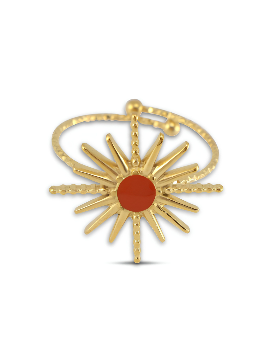 Orange sun ring goud
