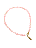 Licht roze kralen ketting met goud visje