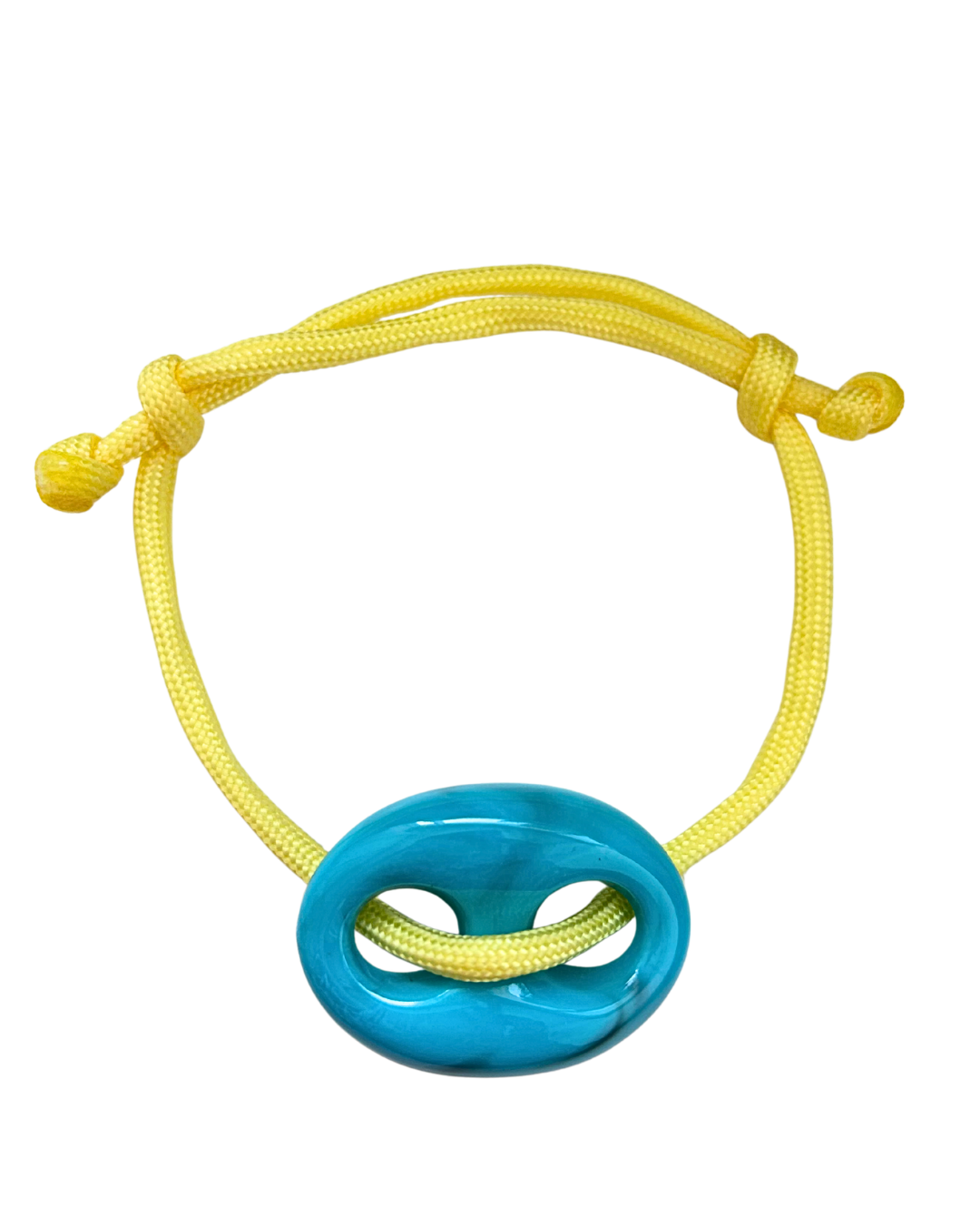 Blauwe stone armband 'geel'