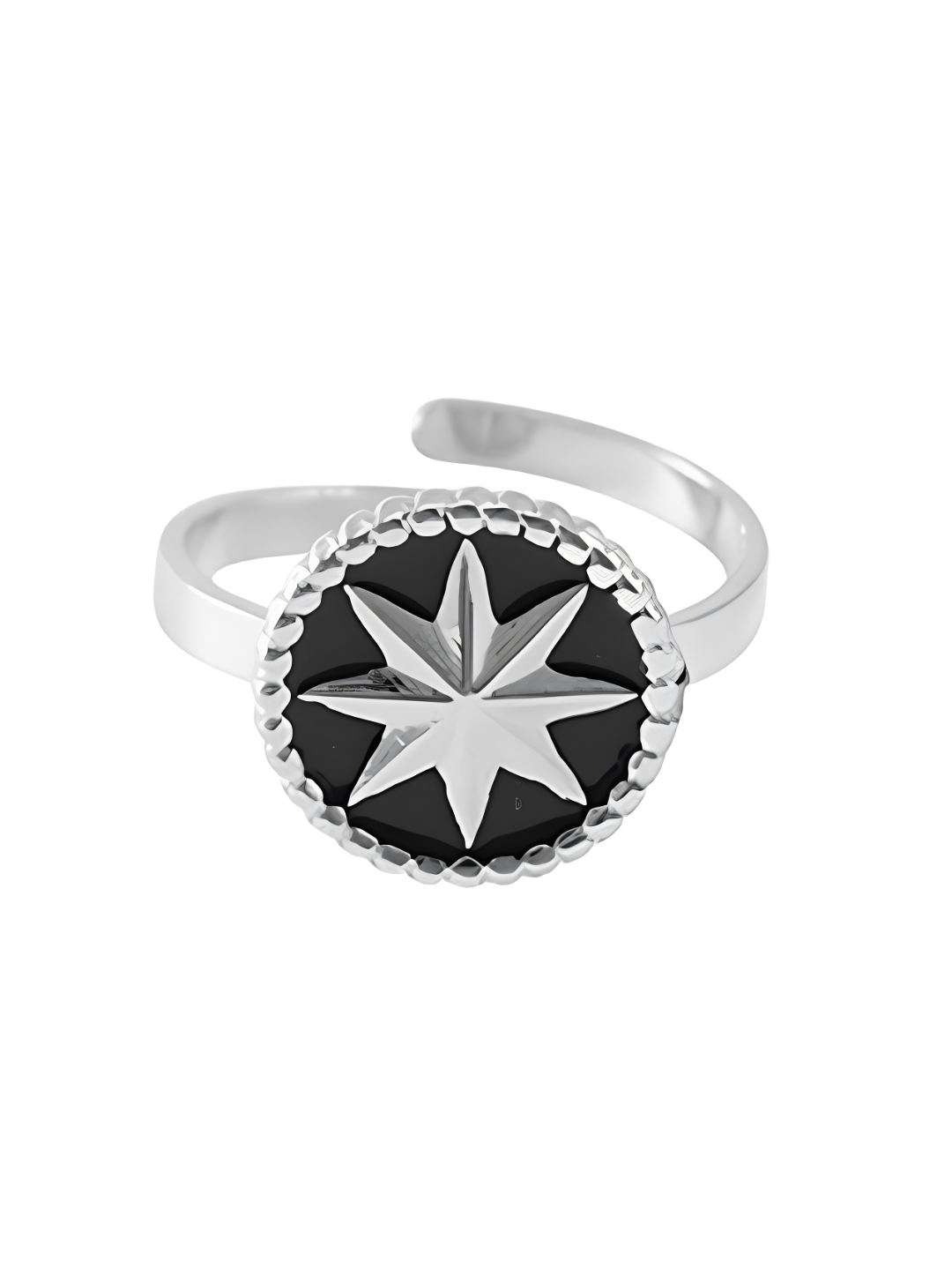Star coin ring zilver