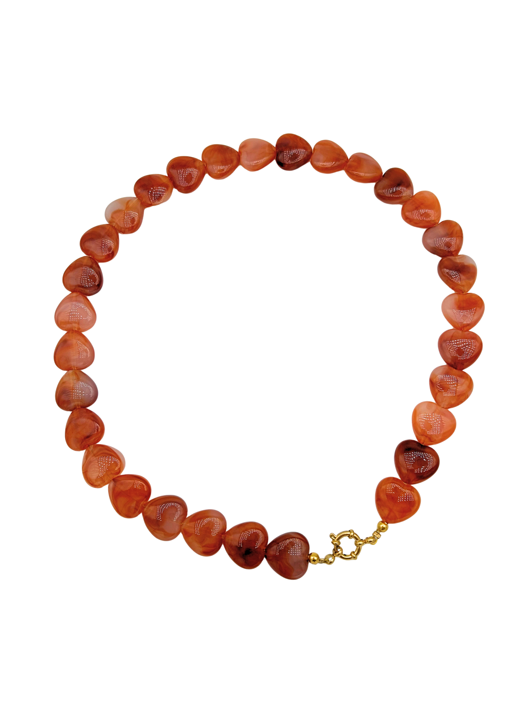 Bruine hartjes ketting