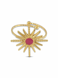 Pink sun ring goud