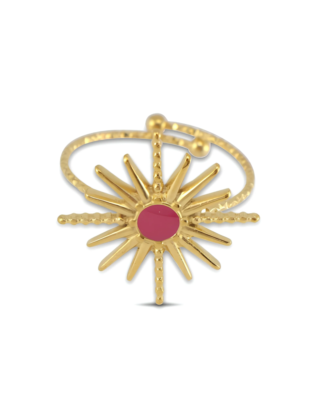 Pink sun ring goud