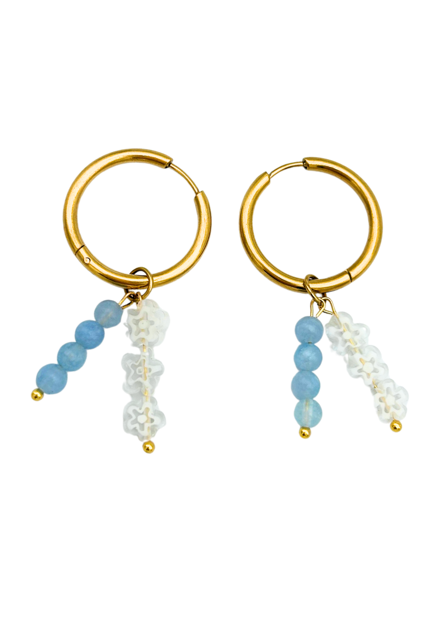 Gouden oorbellen blue spring
