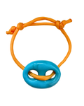 Blauwe stone armband 'oranje'