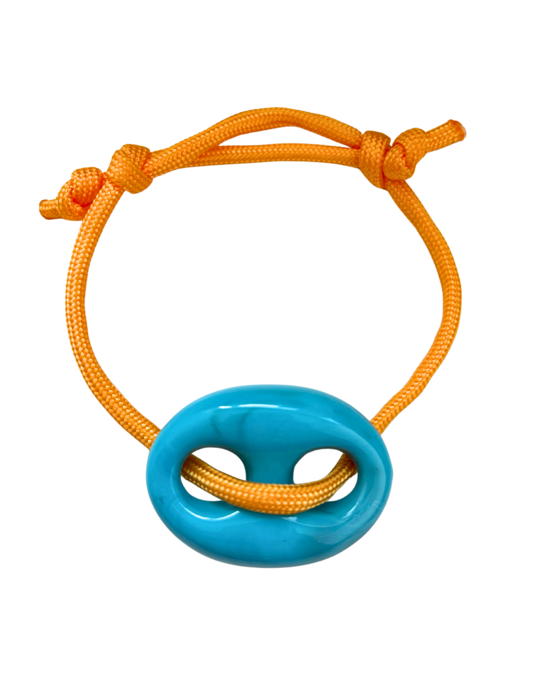 Blauwe stone armband 'oranje'