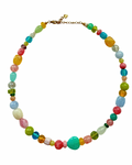 Colorful turquoise heart ketting