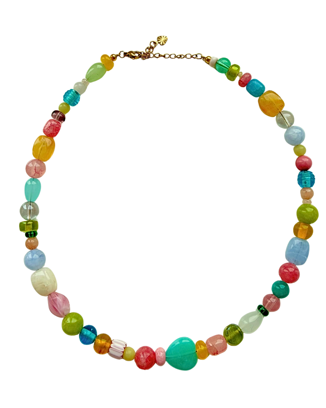 Colorful turquoise heart ketting