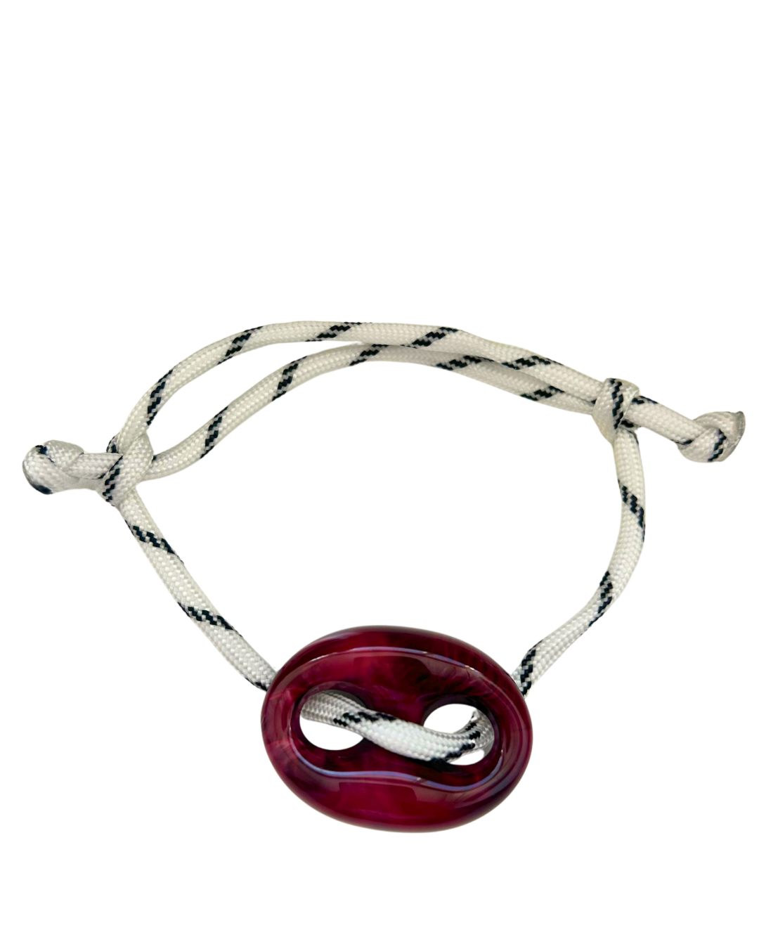 Bordeaux rode stone armband ‘wit’