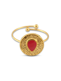 Orange drop ring goud