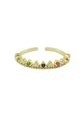 Colorfull stone ring goud