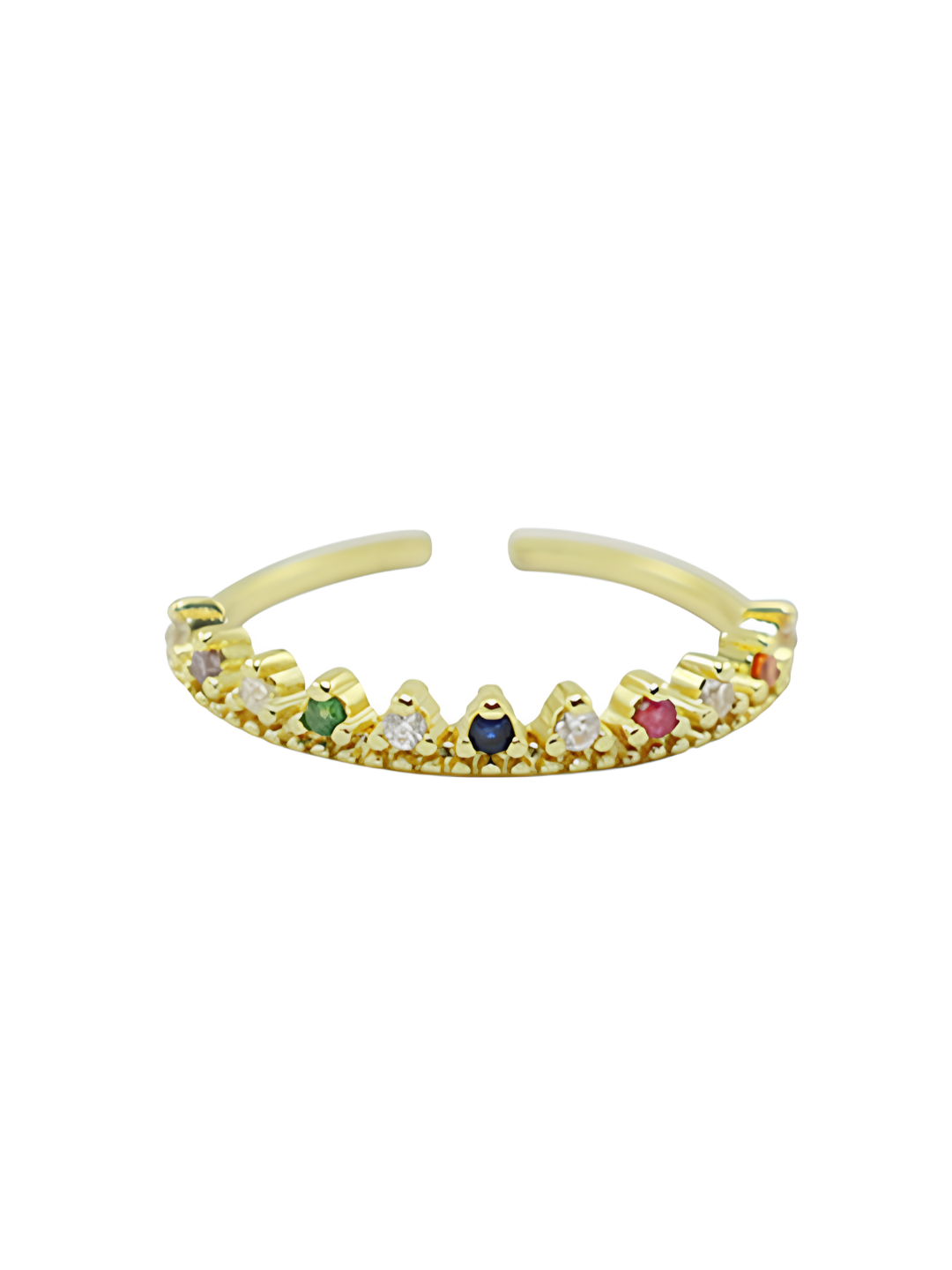 Colorfull stone ring goud