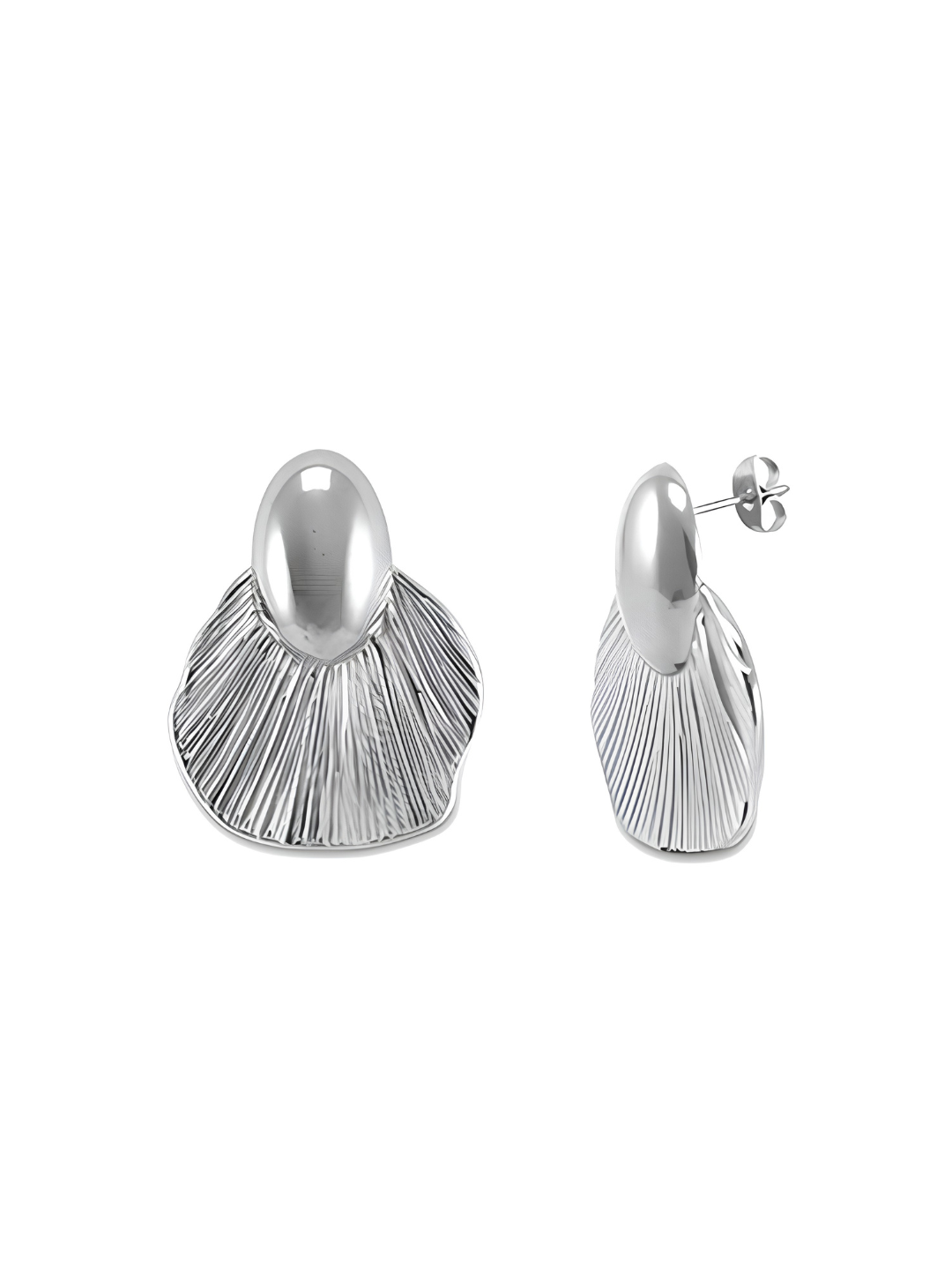 Feather oorbellen zilver