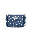 Donker blauw toilettasje met Polka dots