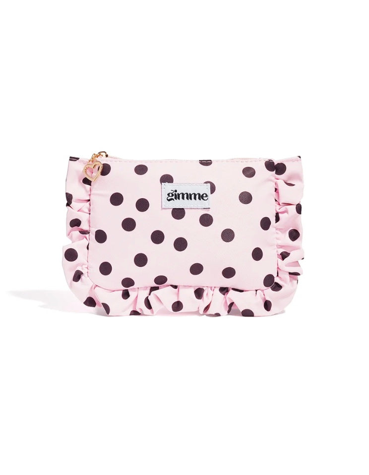 Licht roze toillettasje met polka dots