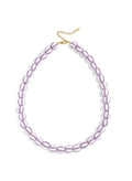 Gestreepte kralen ketting Lila