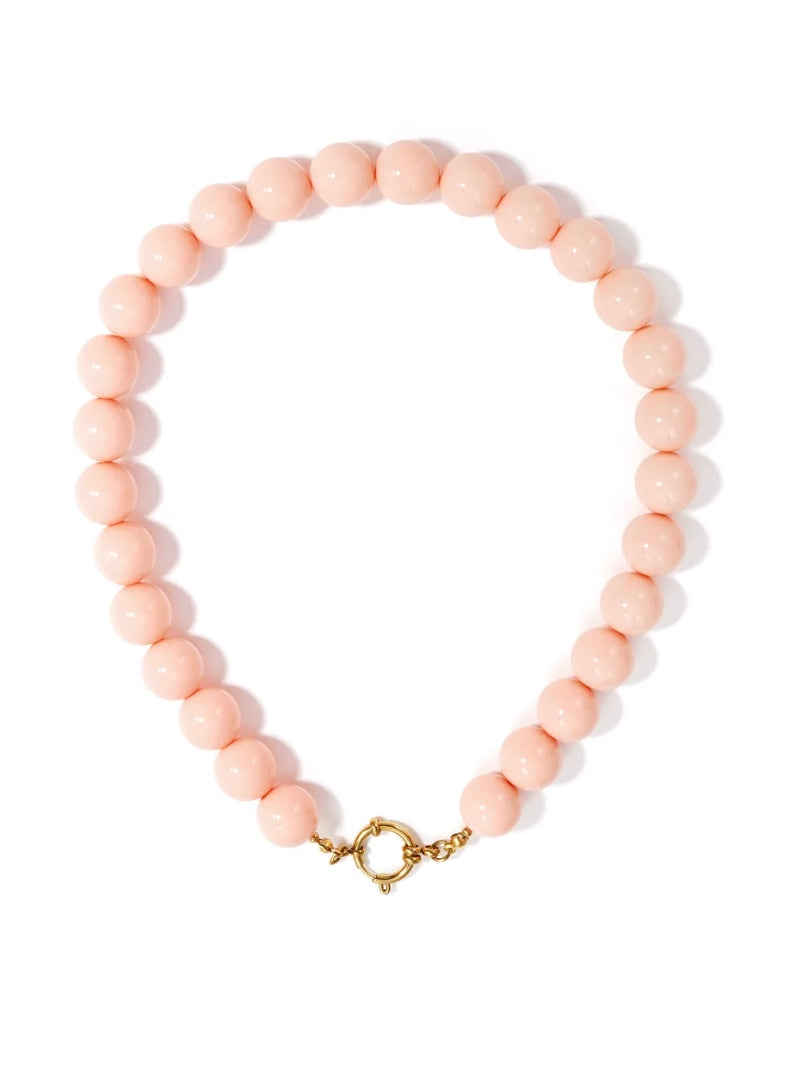 Zalm kleurige kralen ketting