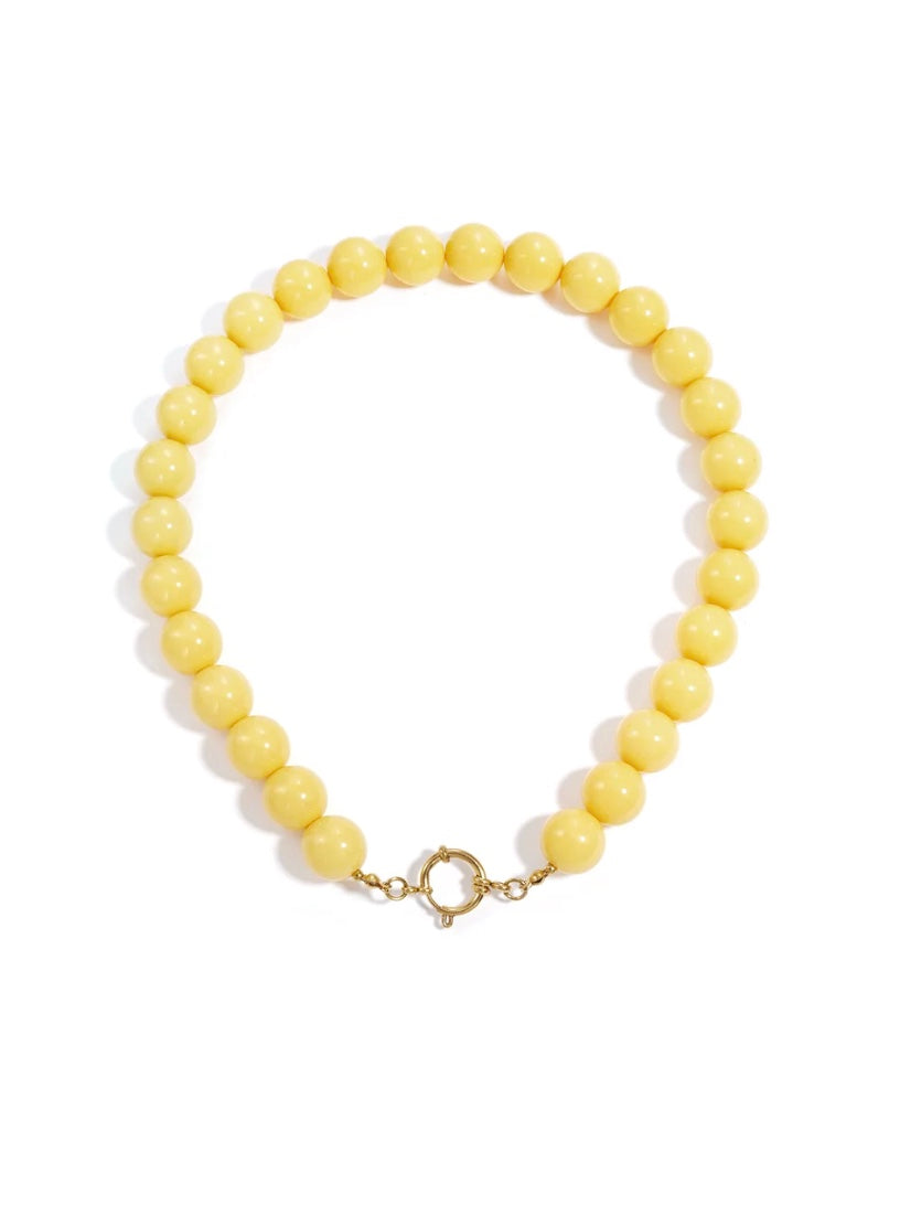 Licht Gele kralen ketting