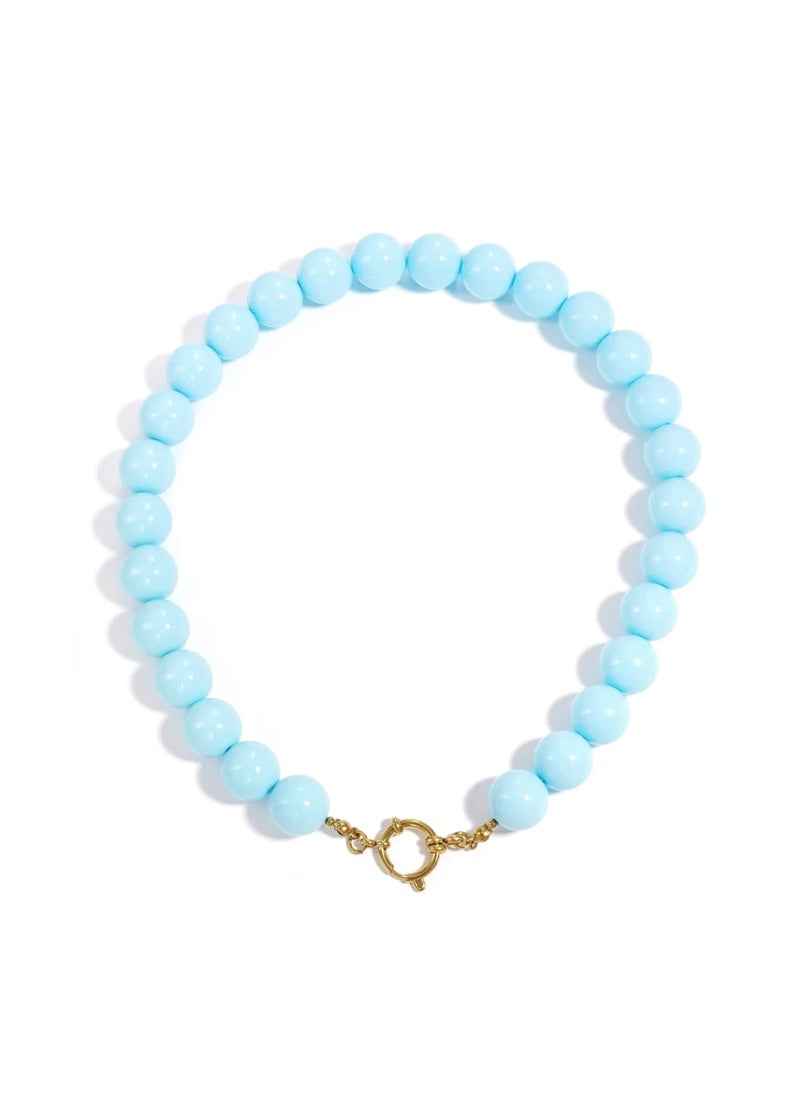 Licht blauwe kralen ketting