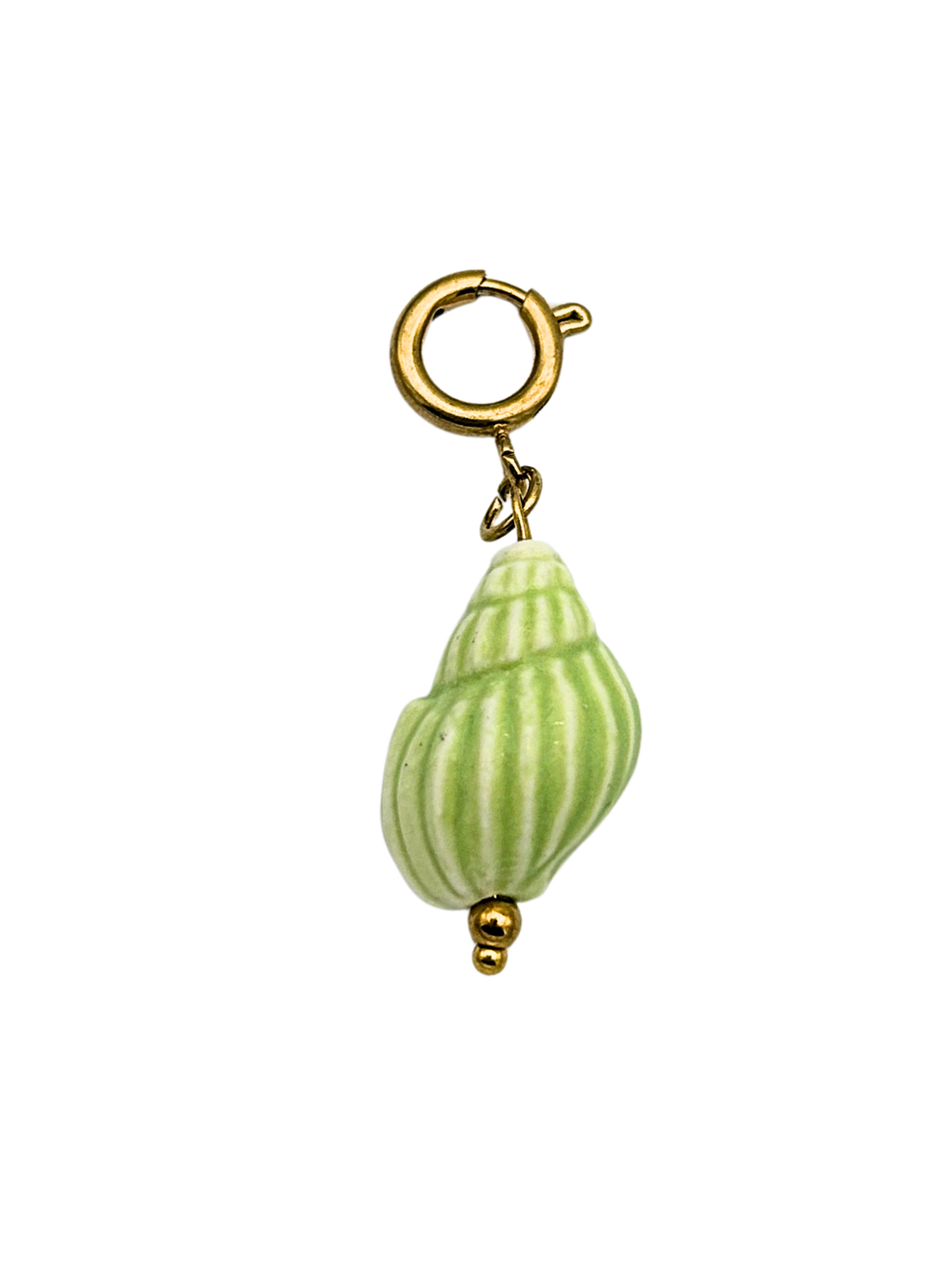 Licht groene schelp bikini bedel