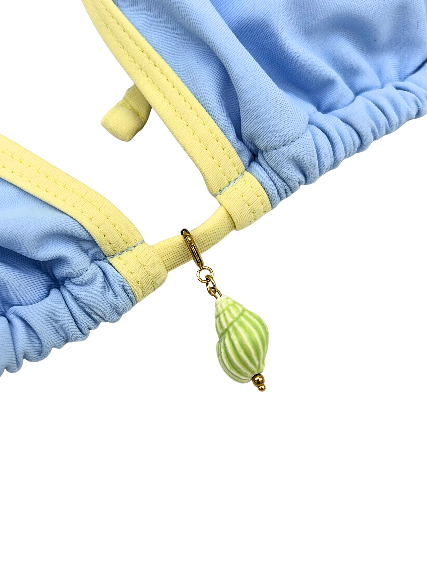 Licht groene schelp bikini bedel