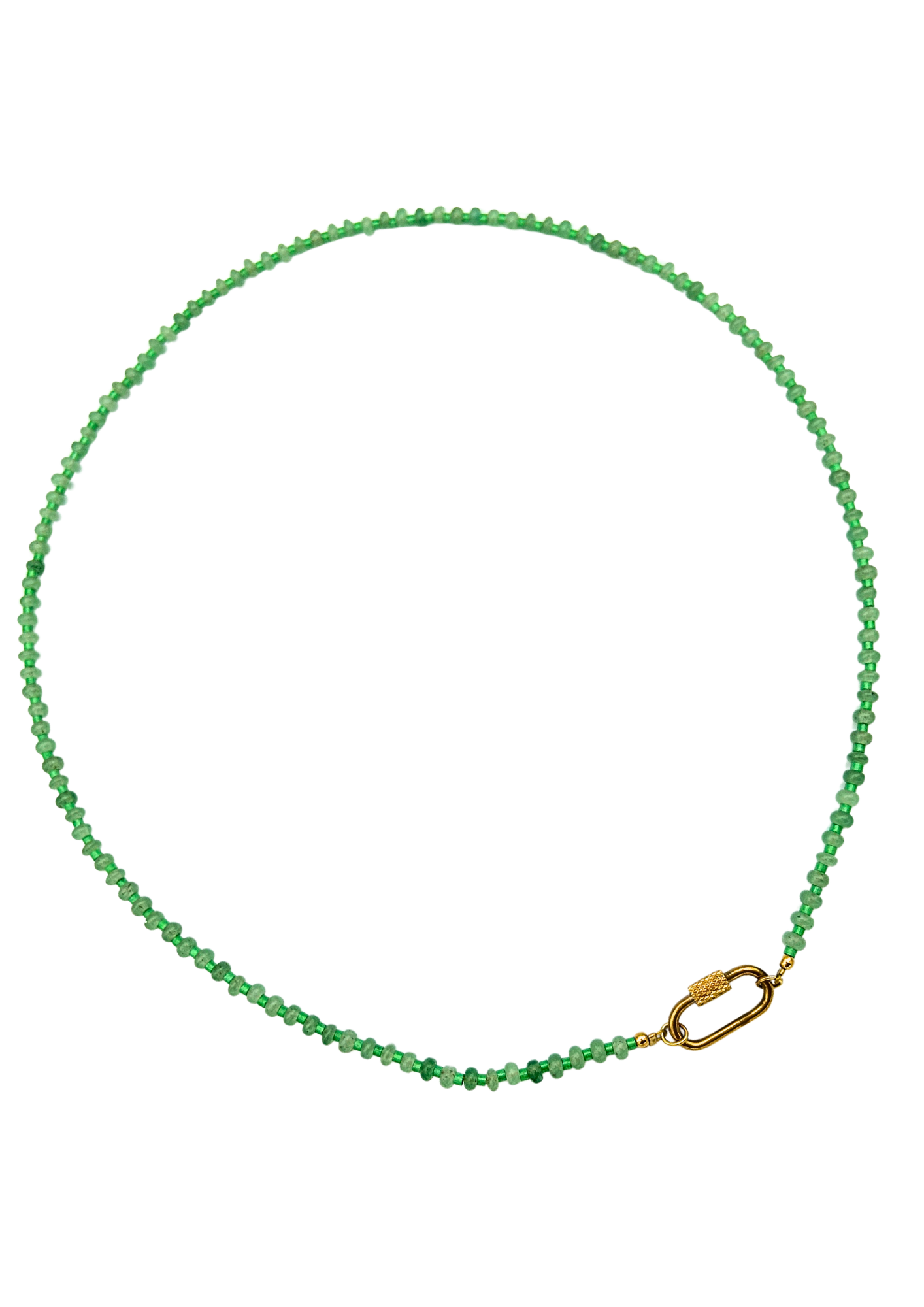 Groene kralen ketting met boeislot